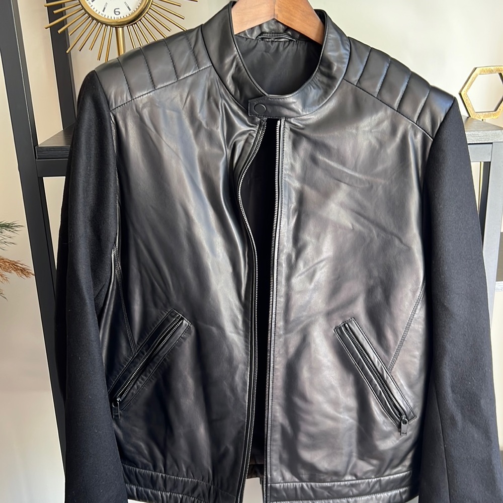 Z Zenga Leather and wool jacket by